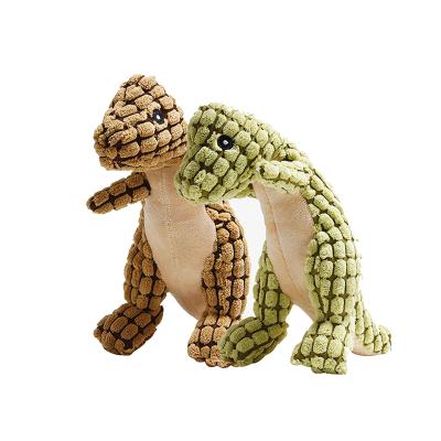 China Resistant Durable Chew and Viable Cute Plush Chew Squeak Dinosaur Dog Tug Toy for sale