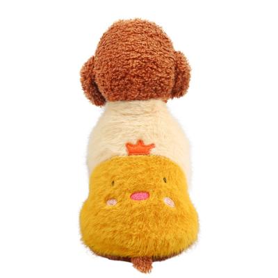 China Hot Selling Luxury Pet Stocked Clothes Cute Chicken Sweater Funny Faux Fur Pet Clothing for sale