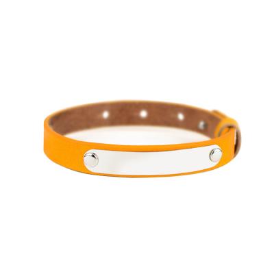 China Good Quality Cute Adjustable Super Thin Stocked Cowhide Leather Collar For Cats for sale