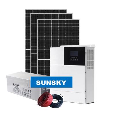 China Solid Home Off Grid Set 3kw 5kw 2kw Solar Panel System Hybrid Solar Power For Homes Use for sale