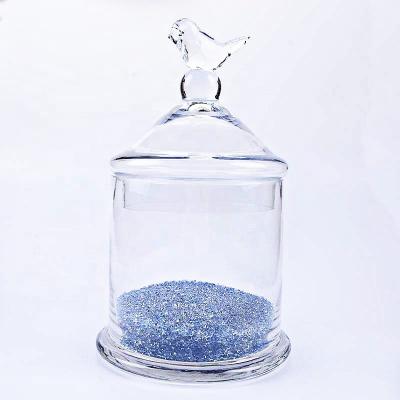 China Cute Bird Shape Glass Sugar Bowl With Lid For Kitchen Storage Jars for sale