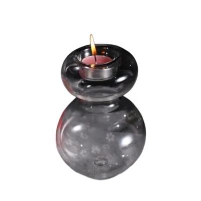 China Candle Holder Container Whole Bubble Glass Candle Holder for sale