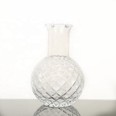 China Hydroponic Home Decoration Scandinavian Style Mini Vase Plants Glass Bottle Embossed Vase for sale