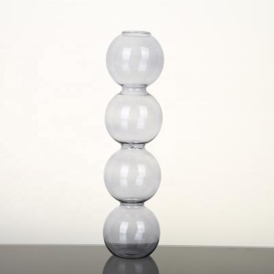 China Luxury Home Decorative Clear Bubble Style Scandi Mid Century Decor Glass Vase for sale