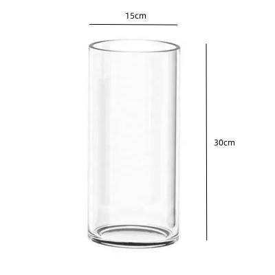 China Contemporary Premium Quality Clear Cylinder Glass Vase For Modern Farmhouse for sale