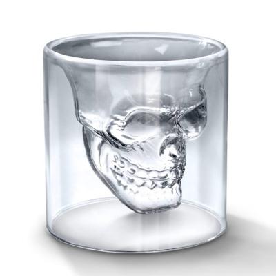 China 700ml American Wall Style Double Wall Style Skull Glass Cocktail Glass for sale