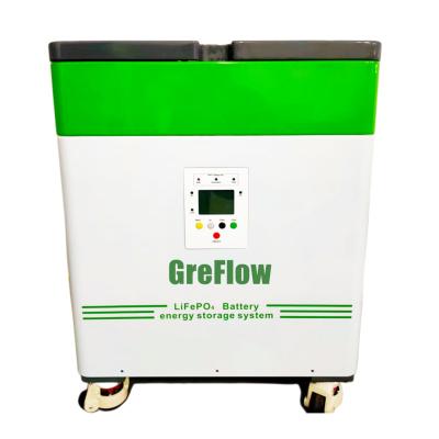 China For Solar Panels / For Solar Power / For Energy Storage GreFlow Hot Selling High Voltage Stacked Modular Stackable 51.2V 10kw 50KWH Lithium Ion Solar Battery Box Energy Storage Battery for sale