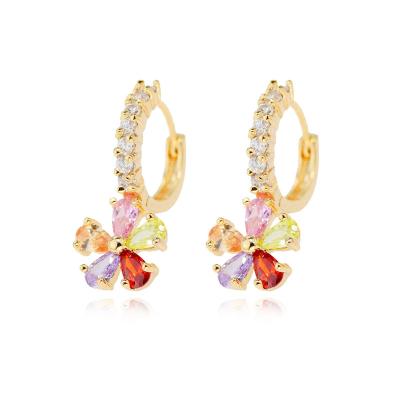 China FASHIONABLE Muyang Wholesale Price Earrings Zircon Women Earring Flower for sale