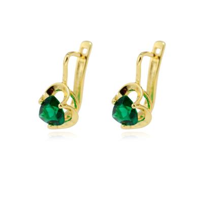 China FASHIONABLE Muyang Customize Jewelry Green Zircon Women Earring for sale