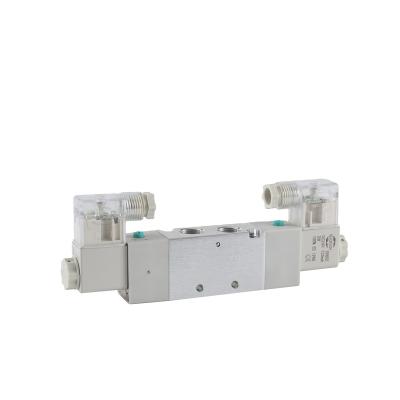 China Easun Aluminum Double Bar Solenoid 4es220 Series 5/2way Solenoid Pneumatic Control Valve for sale