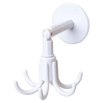 China Behind The Walls 6-Claw High Quality Doors/On 360 Degree Rotating Adhesive Hooks Swivel Wall Folding Heavy Duty Sticky Hooks Vertical Flip Hook For for sale