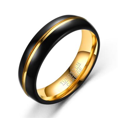 China Valentine's Day New CLASSIC Black Fashion Stainless Steel Simple Three-Dimensional Couples Ring for sale