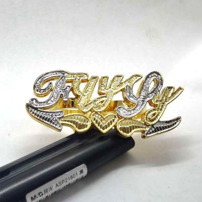 China Hiphop 2 Tone Gold Plated Double Finger Custom Name Rings Hip Hop Hitter Men Custom 3d Personalized Ring for sale