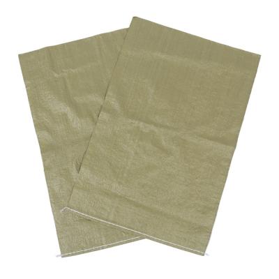 China Cheapest Safety Package Sandbag Cement Bag Green Weeding PP Woven Bag For 25kg 50kg for sale