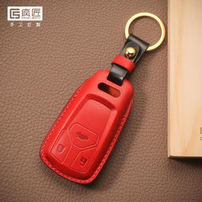 China 2021 Luxury and 100% Eco-friendly NEW Top Grade LeatherCraft Hands Sewing Genuine Leather Smart Car Key Case Bag Cover For AUDI A4L/Q5L/A5/TTS/Q7 for sale