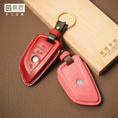 China Wholesales Luxury and 100% Eco-friendly Design Leather Auto Smart Key Shell Car Key Case Cover Key Holder Key Wallet / Custom Car Key Cover Case For BMW for sale