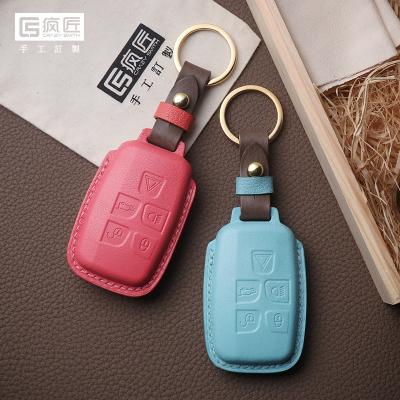 China NEW 2021 Luxury Handmade High Grade Full Grain Car Key Stitching Genuine Leather Smart Covers and 100% Eco-friendly For Land Rover for sale