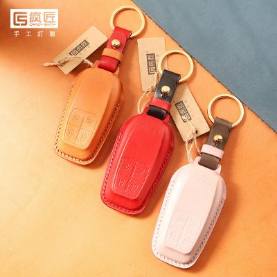 China NEW 2021 Luxury Handmade High Grade Full Grain Car Key Sewing Genuine Leather Smart Covers and 100% Eco-friendly For Ferrari for sale