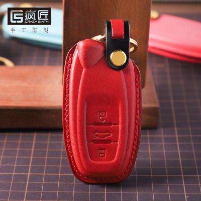 China NEW 2021 Luxury Handmade High Grade Full Grain Car Key Sewing Genuine Leather Smart Covers and 100% Eco-friendly For Lamborghini for sale