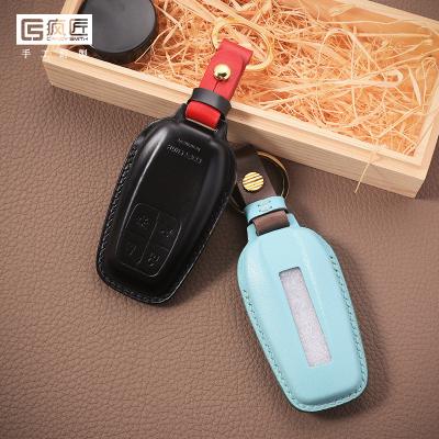 China 2021 NEW Smith Hand Sewing High Grade Crazy Craft Car Key Cover Genuine Leather Smart Cases Luxury And 100% Eco-friendly For Ferrari for sale