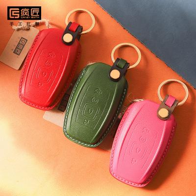 China NEW 2021 Luxury Handmade High Grade Full Grain Car Key Stitching Genuine Leather Smart Covers and 100% Eco-Friendly For Lincoln for sale