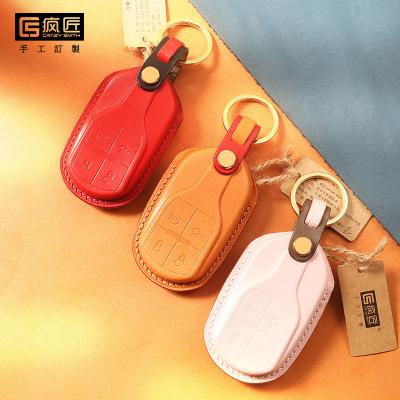 China 2021 Luxury NEW High Grade Craft Gift Car Key Case Genuine Leather Smart Covers And 100% Eco-friendly For Maserati for sale