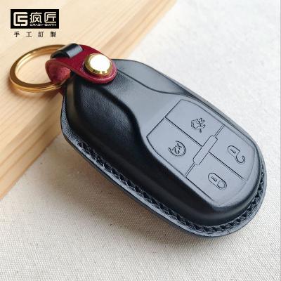 China 2021 NEW High Grade Luxury and 100% Eco-friendly Handmade Craft Gift Genuine Leather Smart Car Head Covers For Maserati for sale