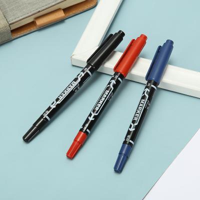 China Normal Double Headed Fine Ink Pen Black Marker Pen Permanent Seed Oil Marking Pen Small Tick Size Head for sale