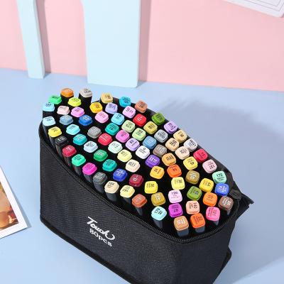 China 18 24 36 48 60 120 168 Normal Colors Sponge Hot Sale Plastic Box Packing Double Tip Water Color Art Markers Set Drawing Marker Pen for sale