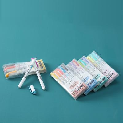 China Wholesale Normal Highlighter Bar Pen Based Art Markers 5 Colors Paint Marker Highlighter Pen Double Headed Highlighter Pen Logo for sale