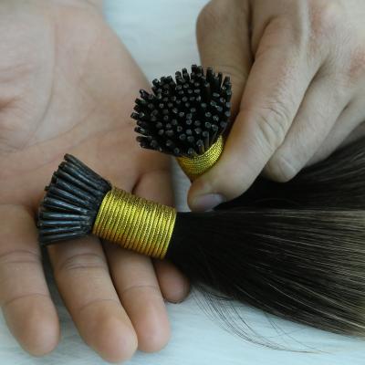 China Silky Straight Wave 100% Human Hair straight Cuticle Aligned  i Tip Hair Extension Raw Russian Hair double drawn  Single Donor for sale