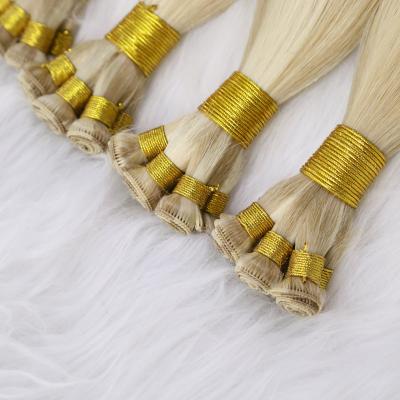 China Silky Straight Wave Thick End Russian  Hair handtied weft Extension 100% human hair  Hand Tied Weft 12A for sale