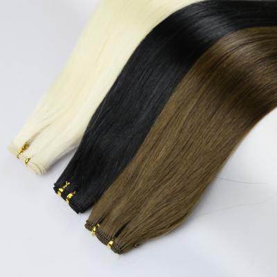 China Silky Straight Wave Cuticle Aligned Virgin Russian Handtied Human Hair  One Donor Double Drawn  factory wholesale for sale