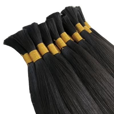 China Natural Wave Wholesale Hair Extensions factory Virgin Unprocessed 100% Human Indian Hair Bulk with double drown weft for sale