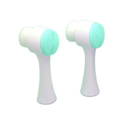 China POTIYA Facial Cleansing Brush Handheld Makeup Brush Dual Head Facial Friendly Premium Hot Wholesale Beauty Professional Handheld Cleansing Brush for sale