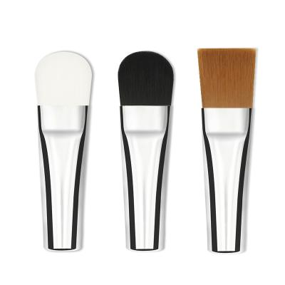 China Facial Base Logo Applicator Face Mask Brush Custom Face Mask Brush Powder Aluminum Handle Vegan Hair Mud Shorts Tube Face Mask Brush Beauty Tool for sale