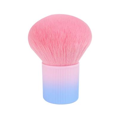 China Custom Logo Pink Nail Art Brush Face Makeup Powder Brush Kabuki Powder Remover Nylon Hair Dust Nail Brush for sale