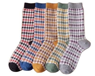 China RTS Shopper Designer RTS Vintage Bamboo Men's Socks Designer Skate Panel Funny Check Cotton Plaid QUICK DRY for sale