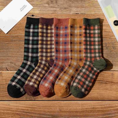 China QUICK DRY Women's Winter Warm Socks with Five Colors Plaid Pattern for sale