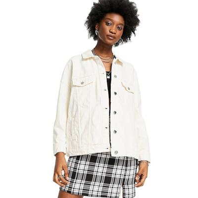 China High Street Denim Coat Women Denim Coat White Cotton Oversized Ladies Plus Size Jacket Striping Standard Long Plus Size Knitted for sale