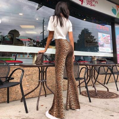 China Anti-wrinkle 2020 Autumn Winter Women Fashion High Waist Sexy Leopard Print Flare Leggings Bodycon Pants Club Pants for sale