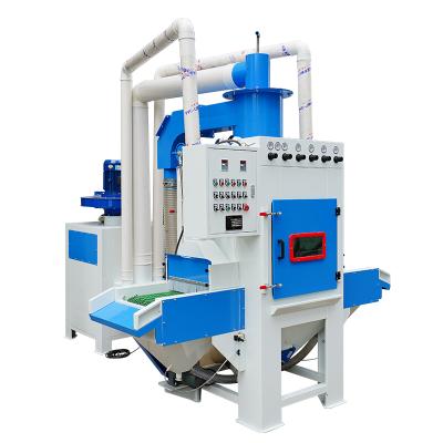 China Building Material Shops Automatic Conveyor Sand Blasting Cabinet Equipment With Abrasive Recycling System for sale