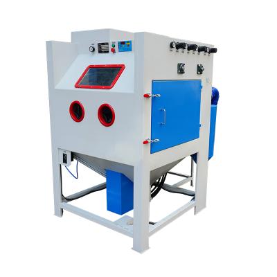 China Building material shops automatic wheel sand blasting device with turntable for sale