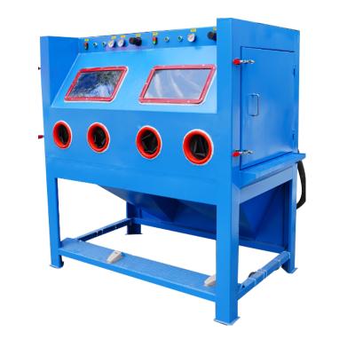 China Building Material Shops Double Station Dustless Wet Sand Blasting Equipment Stainless Steel Blasting Device for sale