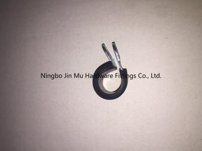 China Standard Carbon Steel Small Hose Wire Rope Clips , 20 mm Bandwidth Metal Rope Clamps for sale