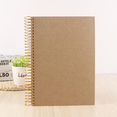 China Factory Price Promotional Spiral Notebook Custom Printing Kraft Paper Spiral Notebook for sale