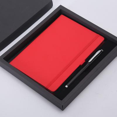 China Hot Sale Spiral Notebook With Pen Gift Set Notebook Leather Binding Lined Journal Notebook for sale