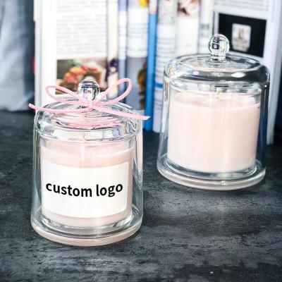 China Fashionable luxury modern unique fancy design candle glass jars for candle making for sale