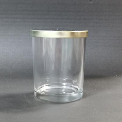 China Fashionable cheap high quality custom logo empty clear glass candle jars for candle making for sale