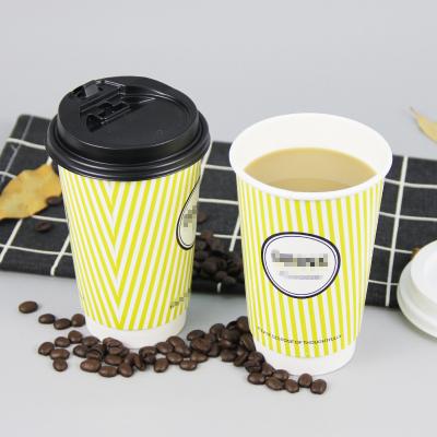 China Biodegradable Factory Price 8oz 12oz 16oz Customized Design High Quality Double Wall Coffee Paper Cup for sale